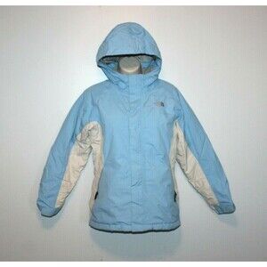 Blue The North Face Girls Size L Youth Long Hooded Rain Jacket Coat Winter Warm
